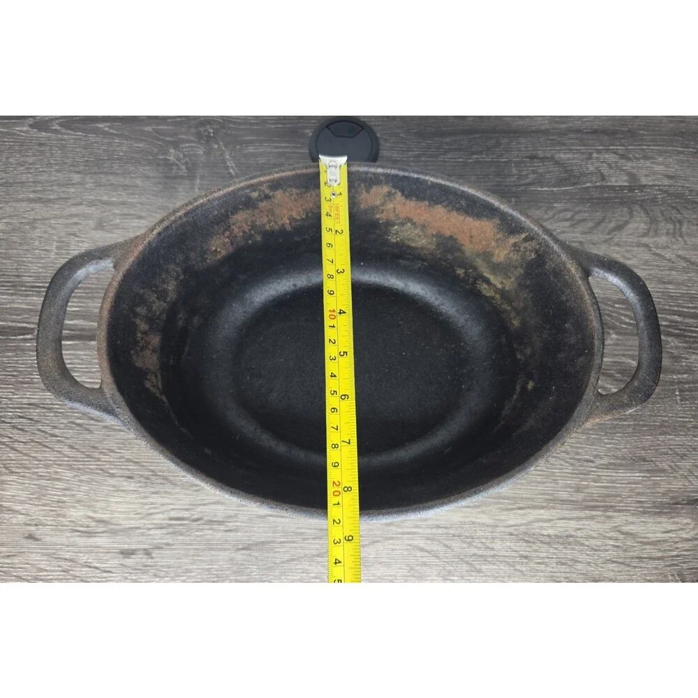 Paula Deen Cast Iron Oval Dutch Oven Roasting Casserole & Lid 11.5” x 8.5” 5 QT